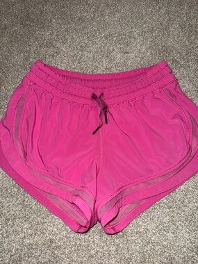 Bright Pink Athletic Shorts Lululemon hotty hot